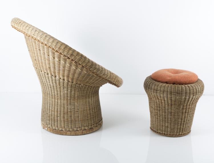 Bild 9 zu Objekt, Zwei Sessel 'E-10', 1949 mit Hockern 'E-23', 1957, Egon Eiermann, Murmann, Heinrich, Johannisthal, 130A 86