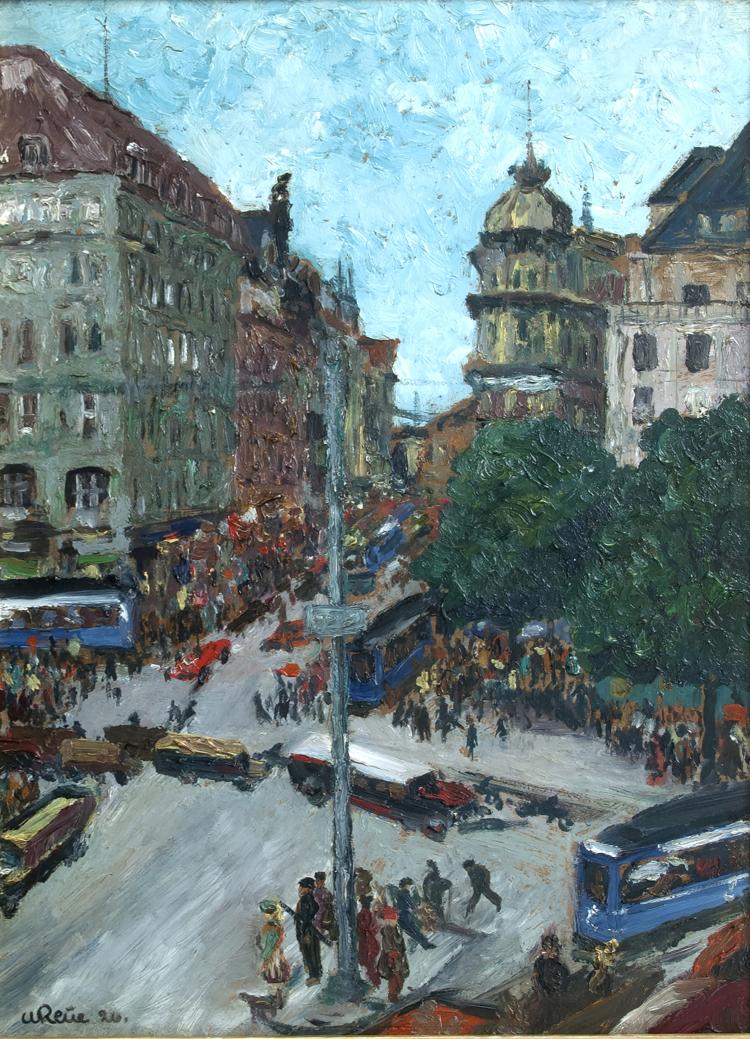Hauptbild zu Objekt, 'Der Stachus in M&uuml;nchen', 1926, Willy Reue, 130B 222