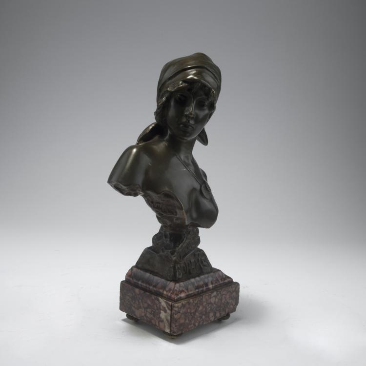 Bild 1 zu Objekt, Frauenb&uuml;ste 'Fille de Boh&egrave;me', 1890-95, Emmanuel Villanis, Villanis, Emmanuel, 129 563