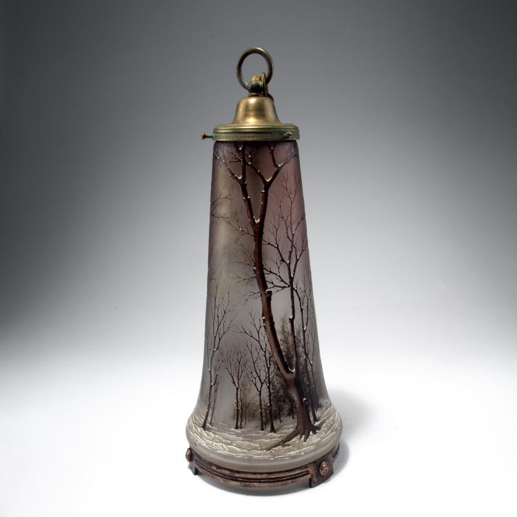 Bild 1 zu Objekt, Table or ceiling light, snow landscape, c1920, Legras & Cie., Saint-Denis (zugeschrieben), 129 244