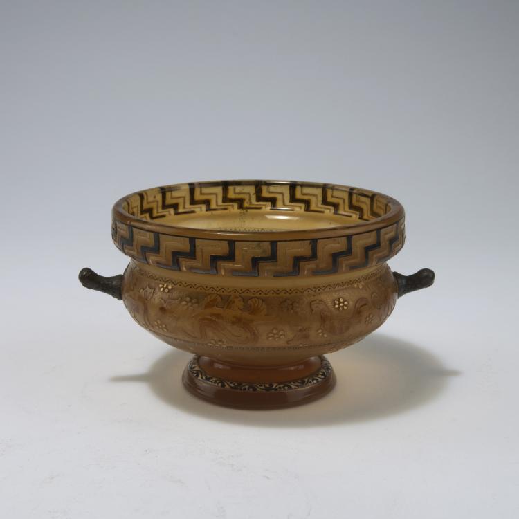 Bild 2 zu Objekt, 'Animaux antiques' bowl with handles, 1895-1900 , Burgun, Schverer & Cie., Meisenthal, 129 6