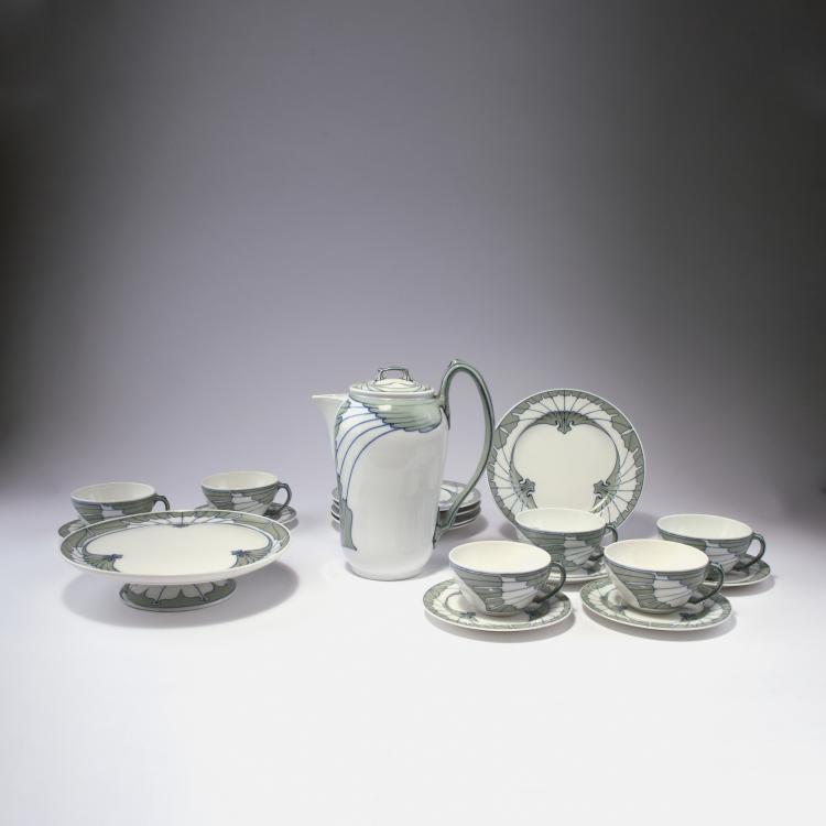 Hauptbild zu Objekt, Kaffeeservice 'Fl&uuml;gelmuster', 1901, Rudolf Hentschel, Meissen, KPM, 129 588