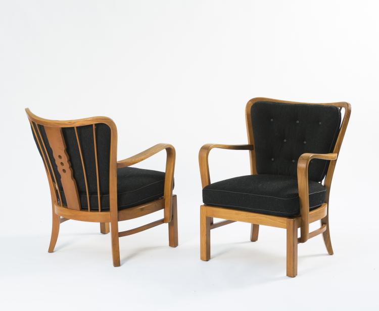 Bild 1 zu Objekt, Two armchairs, 1940/50s, Fritz Hansen, Hansen, Fritz, Aller&oslash;d, 130A 158