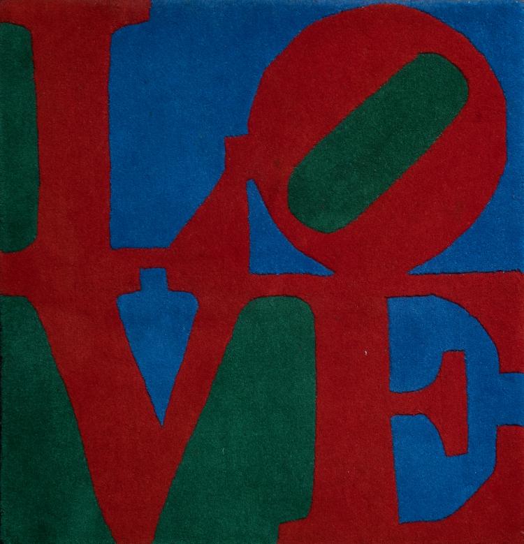 Hauptbild zu Objekt, Teppich 'Classic Love' (Rot, Gr&uuml;n, Blau), 2007, Robert Indiana, 130B 261