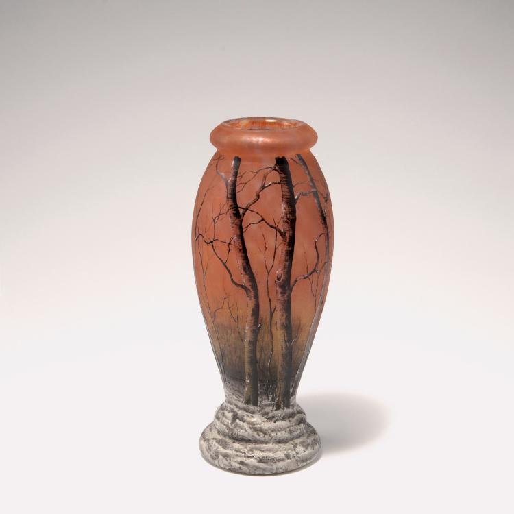 Hauptbild zu Objekt, 'Cr&eacute;puscule neige' or 'Paysage en hiver' vase, c1906, Daum Fr&egrave;res, Nancy, 129 56