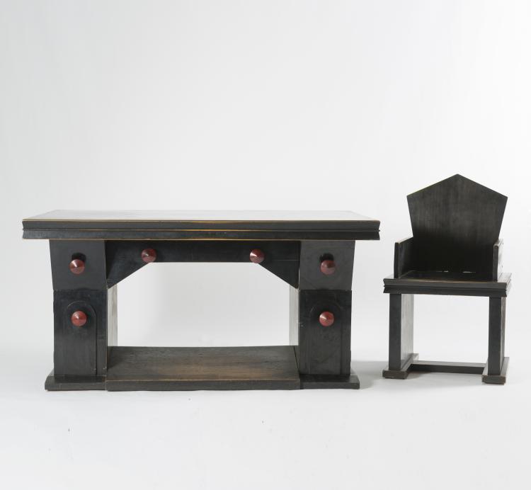 Bild 12 zu Objekt, Desk, cabinet, bench, armchair, two chairs, 1920s , Prag, 130A 19