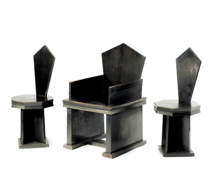 Bild 15 zu Objekt, Desk, cabinet, bench, armchair, two chairs, 1920s , Prag, 130A 19