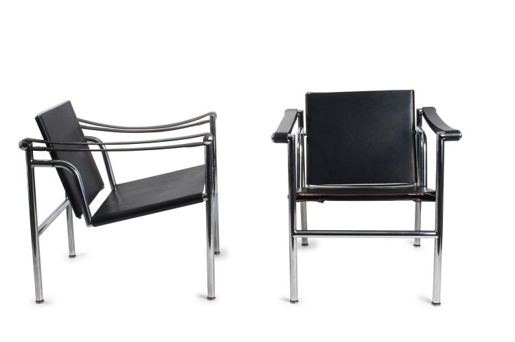 Hauptbild zu Objekt, Two 'LC 1' armchairs, 1928, Cassina, Mailand (zugeschrieben), 131B 254