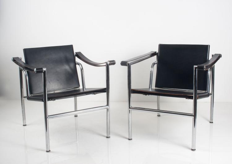 Bild 2 zu Objekt, Two 'LC 1' armchairs, 1928, Cassina, Mailand (zugeschrieben), 131B 254
