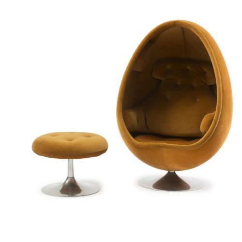 'Ovalia' easy chair and stool, 1968