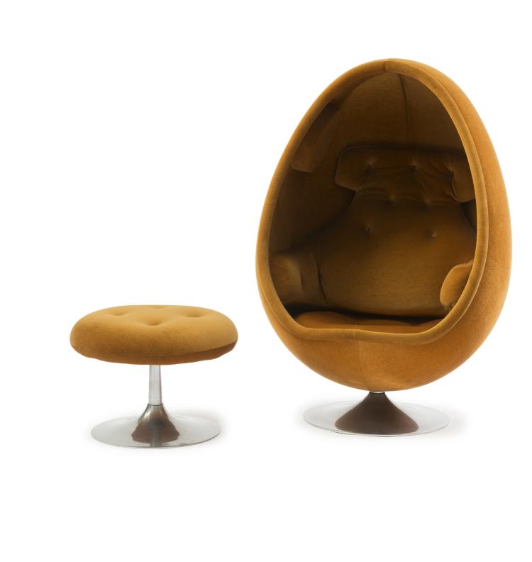 Hauptbild zu Objekt, Sessel 'Ovalia' und Hocker, 1968 , Henrik Thor-Larsen, Torlan, Staffanstorp, Schweden, 130A 165