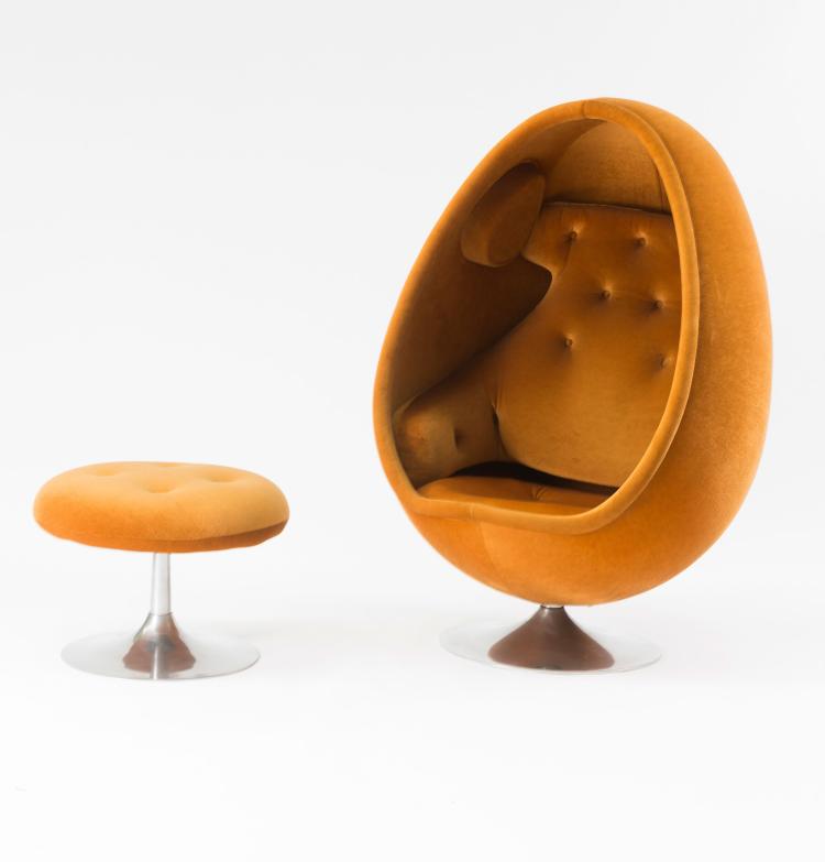 Bild 1 zu Objekt, Sessel 'Ovalia' und Hocker, 1968 , Henrik Thor-Larsen, Torlan, Staffanstorp, Schweden, 130A 165