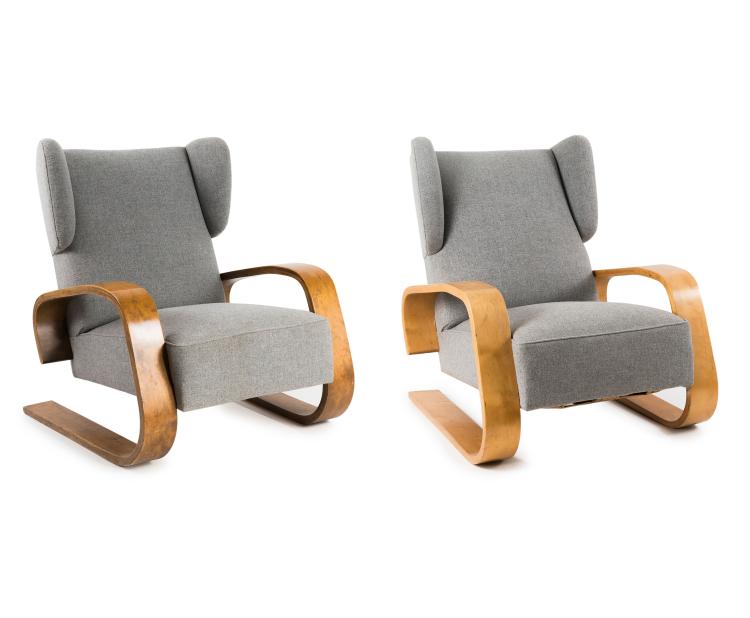 Hauptbild zu Objekt, Two 'Tank' - '38' easy chairs, 1935/36, Alvar Aalto, Huonekalu-ja Rakennusty&ouml;tehdas Oy, Turku, 130A 167