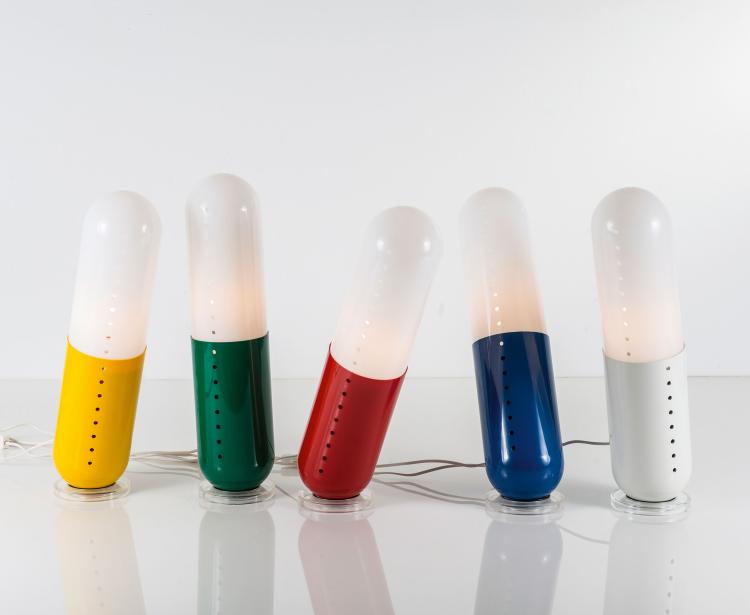 Hauptbild zu Objekt, Five 'Pillola' floor lights, 1968, Cesare Casati, Nai Ponteur, Bergamo, 130A 133