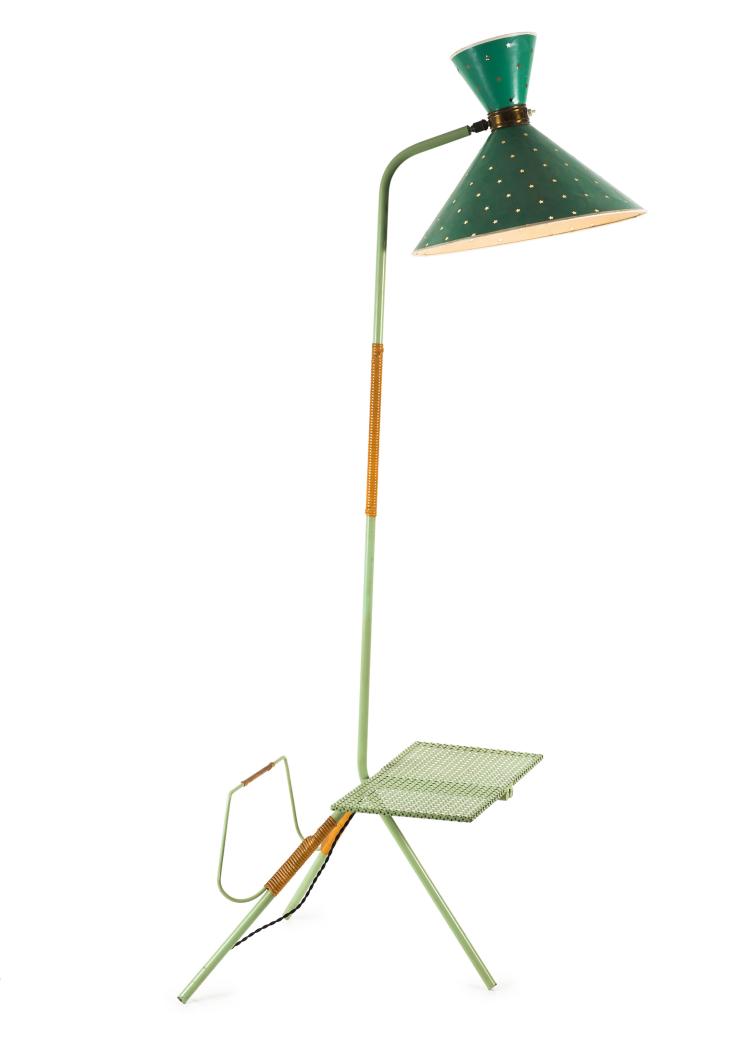 Hauptbild zu Objekt, Floor lamp with magazine rack, c1955, Deutschland, 131B 419