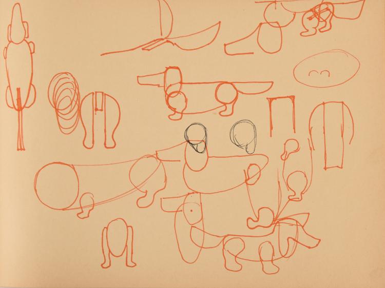 Bild 4 zu Objekt, 16 sketches 'Waldi', 1970, Otl Aicher, Aicher, Otl; Winschermann, Elena; Ay, Hermann, 131B 408