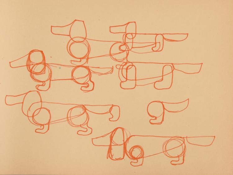 Bild 5 zu Objekt, 16 sketches 'Waldi', 1970, Otl Aicher, Aicher, Otl; Winschermann, Elena; Ay, Hermann, 131B 408