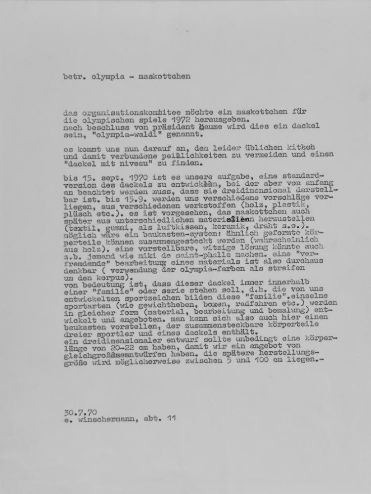 Bild 7 zu Objekt, 16 sketches 'Waldi', 1970, Otl Aicher, Aicher, Otl; Winschermann, Elena; Ay, Hermann, 131B 408