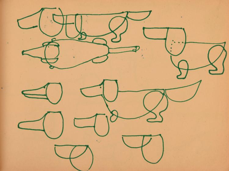 Bild 11 zu Objekt, 16 sketches 'Waldi', 1970, Otl Aicher, Aicher, Otl; Winschermann, Elena; Ay, Hermann, 131B 408