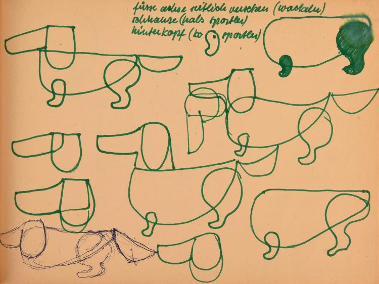 Bild 12 zu Objekt, 16 sketches 'Waldi', 1970, Otl Aicher, Aicher, Otl; Winschermann, Elena; Ay, Hermann, 131B 408