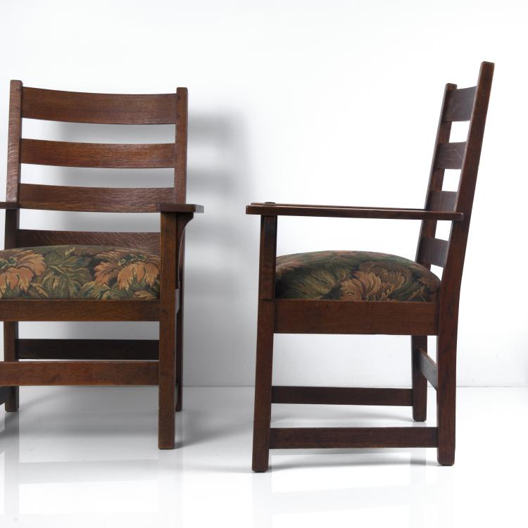 Bild 2 zu Objekt, Two 'Slatted Arm Chairs', c1905, Gustav Stickley, Stickley, L. & J.G., Fayetteville, NY, 130A 177