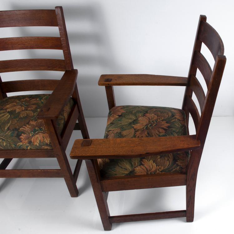 Bild 4 zu Objekt, Two 'Slatted Arm Chairs', c1905, Gustav Stickley, Stickley, L. & J.G., Fayetteville, NY, 130A 177
