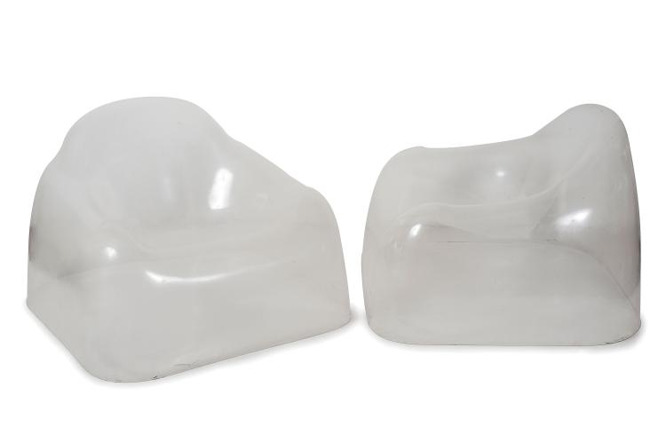 Hauptbild zu Objekt, Two easy chairs, 1960/70s , Frankreich, 131B 480