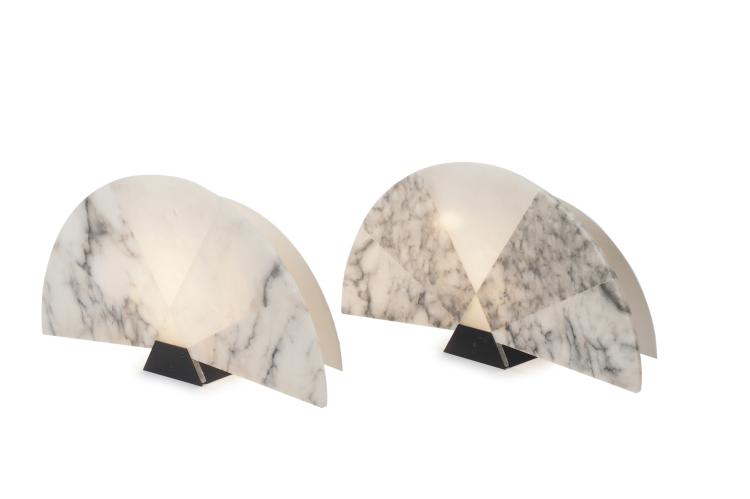 Hauptbild zu Objekt, Two table lights, c1980, Angelo Mangiarotti, Skipper, Mailand, 131A 225