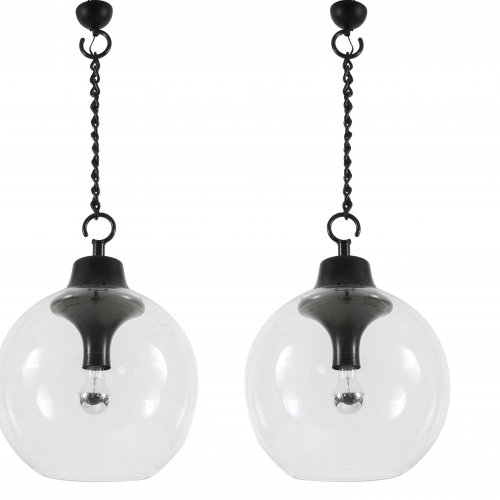 Two 'Boccia' ceiling lights, 1969