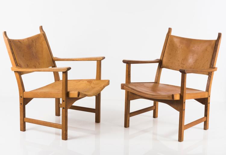 Bild 1 zu Objekt, Two 'Caryngo' armchairs, 1955, Carl Malmsten, Swedese M&ouml;bler, Vaggaryd; Nordiska Kompaniet, 131B 387