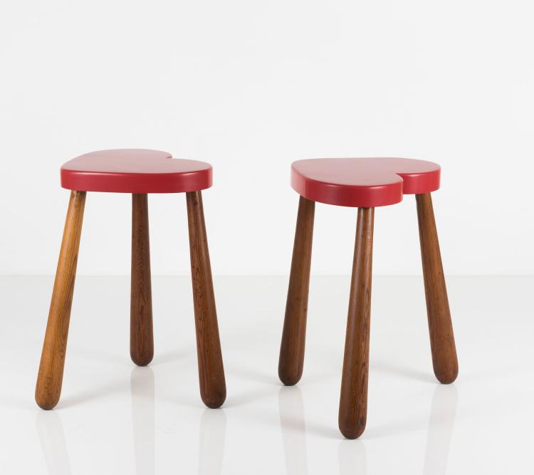 Bild 1 zu Objekt, Two stools, 1950s, Philip Arctander, D&auml;nemark, 131B 374