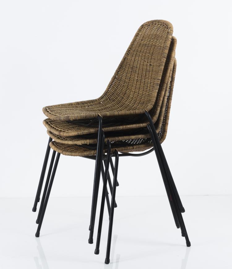 Bild 1 zu Objekt, Four 'Basket' chairs, 1951, Gian Franco Legler, Bozzi, Como (zugeschrieben), 131B 363