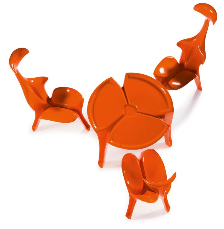 Hauptbild zu Objekt, Drei St&uuml;hle und ein Tisch 'Floris', 1967, G&uuml;nter Beltzig, BBD, Br&uuml;der Beltzig Design, Wuppertal, 131B 514