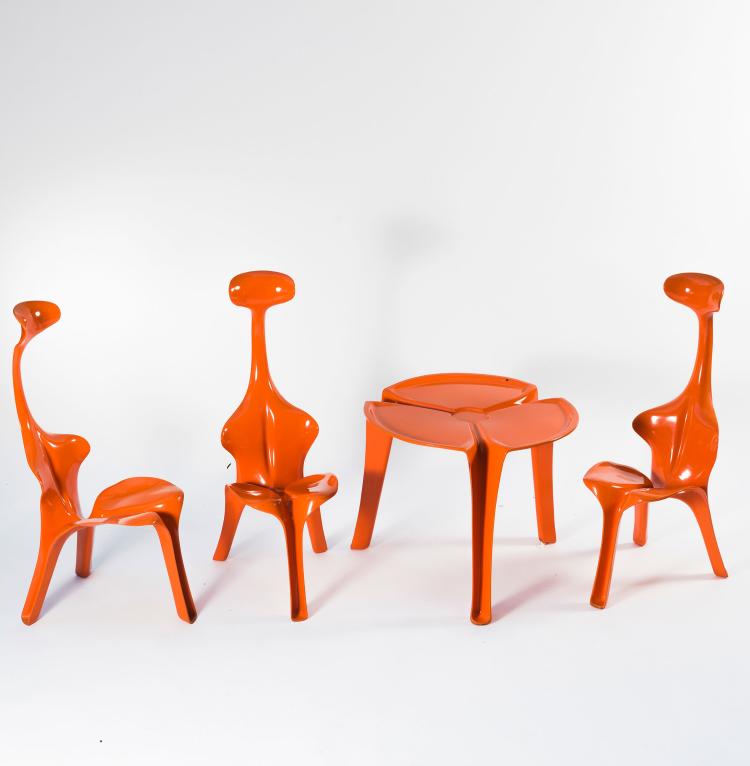 Bild 1 zu Objekt, Drei St&uuml;hle und ein Tisch 'Floris', 1967, G&uuml;nter Beltzig, BBD, Br&uuml;der Beltzig Design, Wuppertal, 131B 514