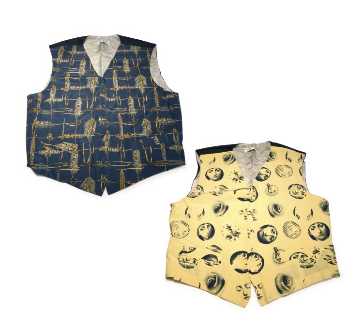 Hauptbild zu Objekt, Two vests, 'Tema e Variazioni' and 'Spighe', 1990s, Barnaba Fornasetti, Fornasetti, Mailand, 131A 214