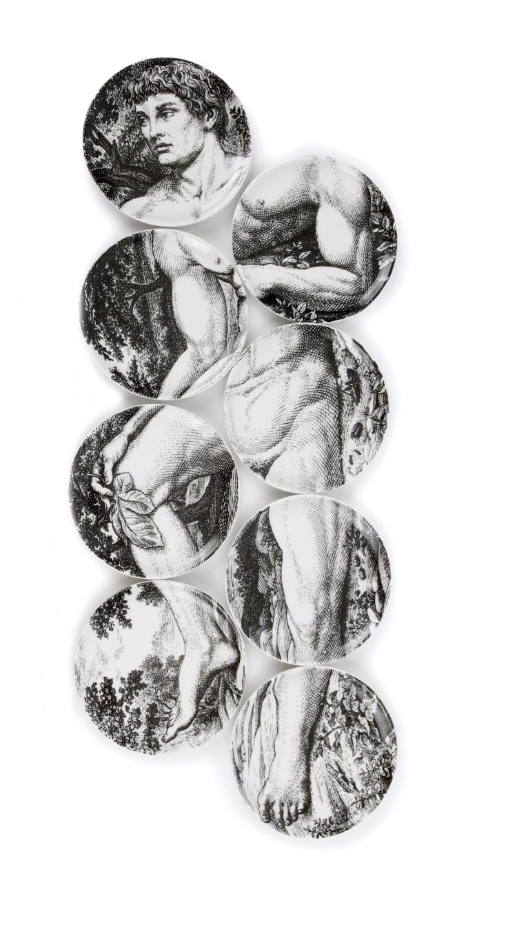 Hauptbild zu Objekt, 16 small 'Eva e Adamo' plates, 1960s, Piero Fornasetti, Fornasetti, Mailand, 131A 212