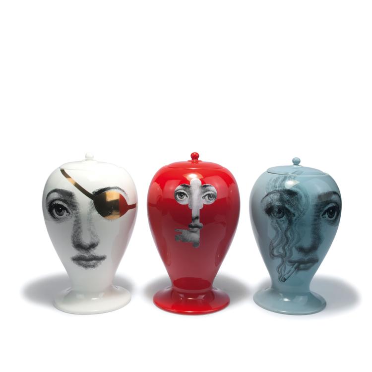 Hauptbild zu Objekt, Three 'Tema e Variazioni' urns, 2000, Barnaba Fornasetti, Bitossi, Montelupo, 131A 221