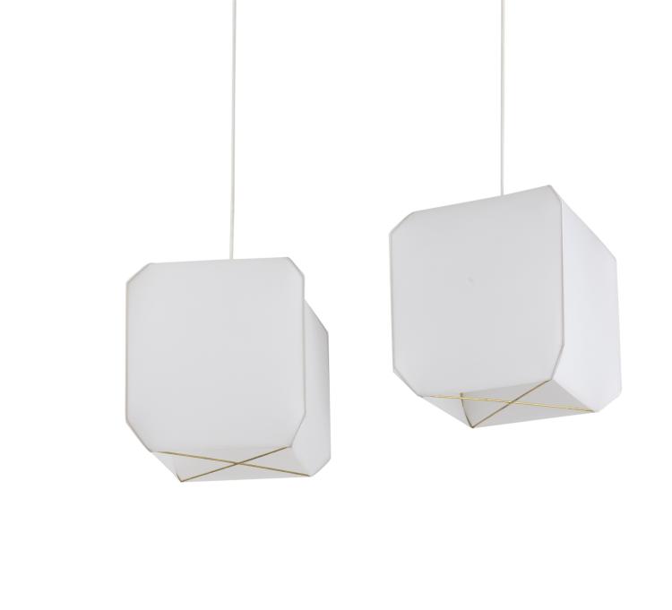 Hauptbild zu Objekt, Two 'Bali' ceiling lights, 1958, Bruno Munari, Danese, Mailand, 131A 87