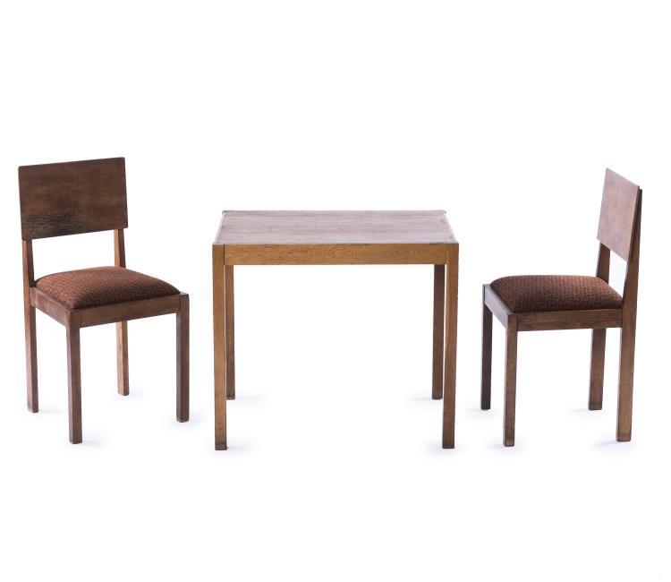Hauptbild zu Objekt, Table and two chairs, 1920/30s, Bas van Pelt, My Home, Den Haag, 131B 248