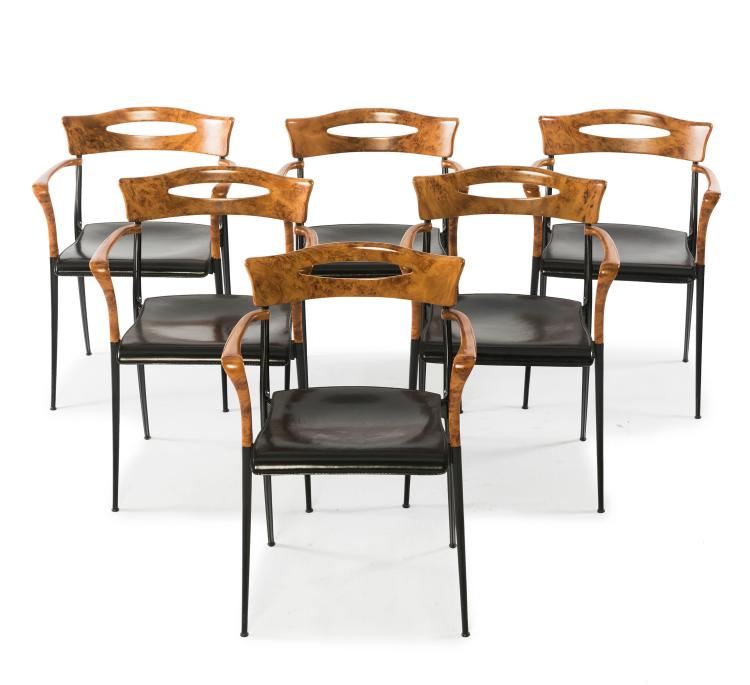 Hauptbild zu Objekt, Six chairs, 1980s, Luigi Origlia, Sedia Coro, Italien, 131A 236