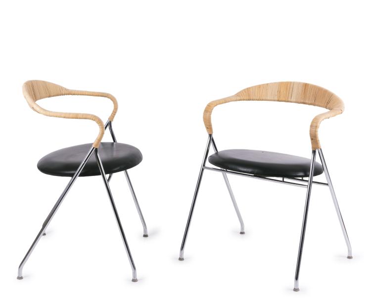 Hauptbild zu Objekt, Two 'Saffa' - 'HE-103' chairs, 1955, Hans Eichenberger, Keller Metallbau, St. Gallen, 131B 388