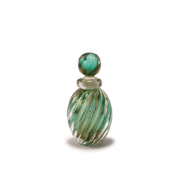 Hauptbild zu Objekt, 'A coste verde oro' flacon and stopper, 1952, Seguso, Archimede, Murano, 131C 673