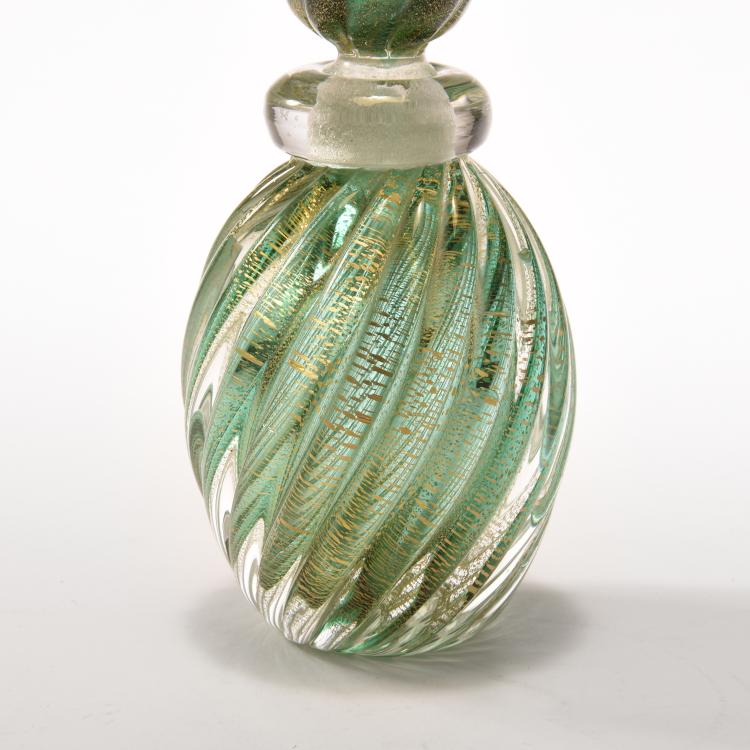 Bild 1 zu Objekt, 'A coste verde oro' flacon and stopper, 1952, Seguso, Archimede, Murano, 131C 673