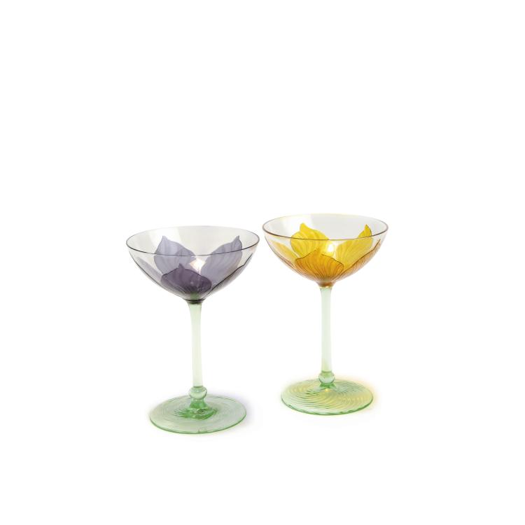 Hauptbild zu Objekt, Zwei Champagnerschalen, 1902, K&ouml;ln-Ehrenfeld, Rheinische Glash&uuml;tten, 132B 535