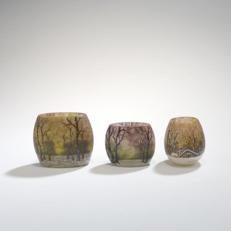 Bild 3 zu Objekt, Vase 'Cr&eacute;puscule neige' oder 'Paysage en hiver', um 1906, Daum Fr&egrave;res, Nancy, 132B 231