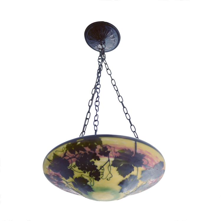 Hauptbild zu Objekt, Deckenlampe 'Vigne, soleil couchant', 1915, Daum Fr&egrave;res, Nancy, 132B 279