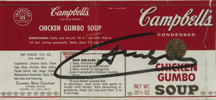 Hauptbild zu Objekt, 'Campbell's soup label', 1970er Jahre  , Andy Warhol, 132A 145