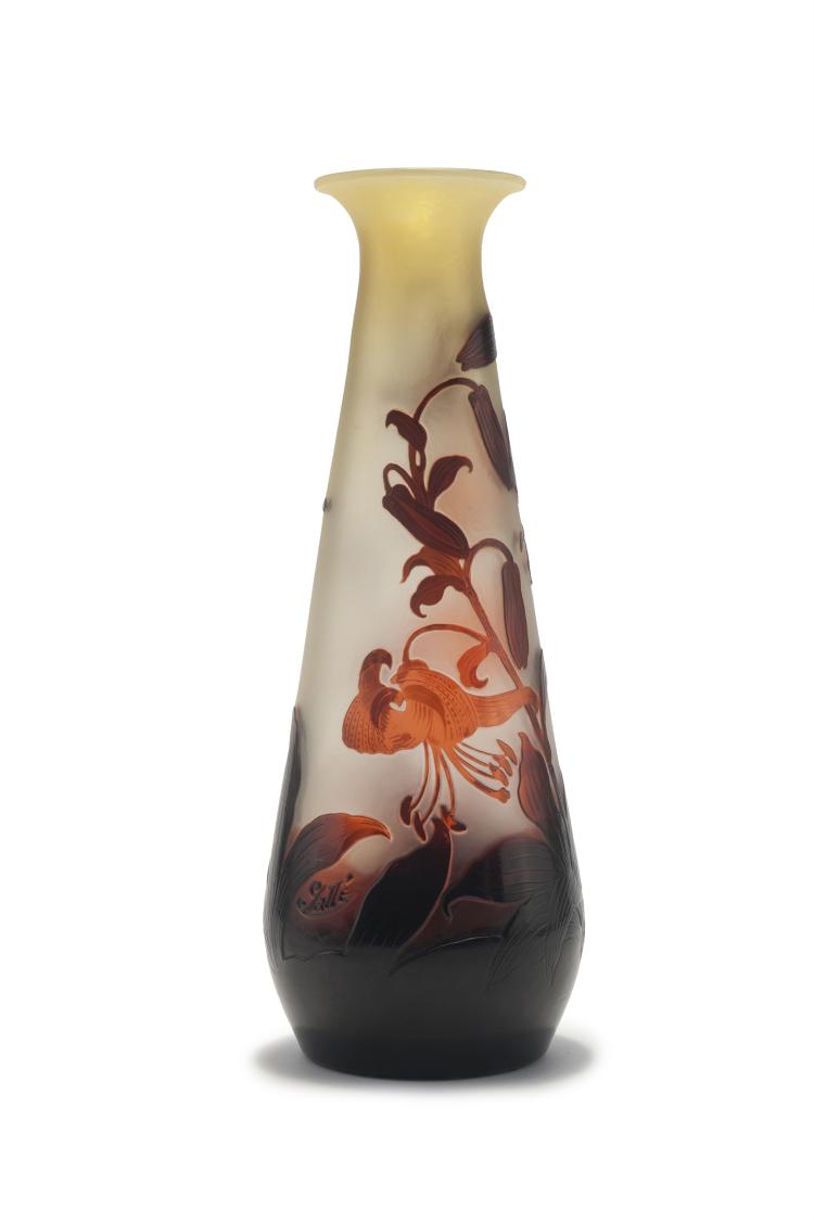 Hauptbild zu Objekt, Tall 'Lys tigr&eacute;' vase, 1906-14, Gall&eacute;, Emile, Nancy, 132B 354
