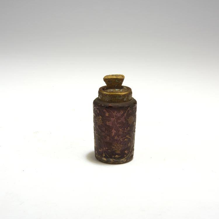 Bild 1 zu Objekt, 'Chardons' smelling salt flacon, 1895-98, Daum Fr&egrave;res, Nancy, 132B 185