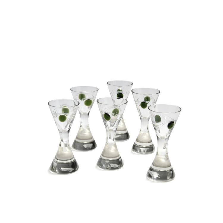 Hauptbild zu Objekt, Eight liquor mugs, c1900, K&ouml;ln-Ehrenfeld, Rheinische Glash&uuml;tten, 132B 532